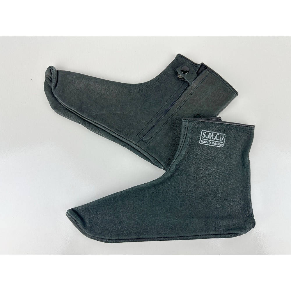 S.M.C Khuffain Khuff Black‎ Leather Prayer Socks Size 7 Zipper Snap Pakistan